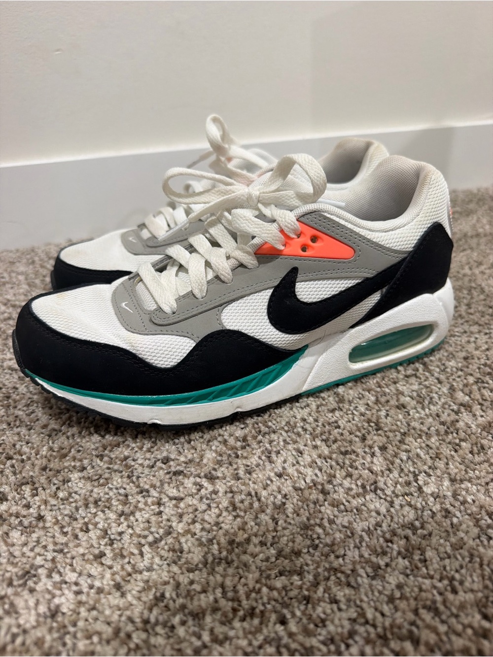 Nike Kids Black White Gray Teal Coral Air Max Style Sneakers